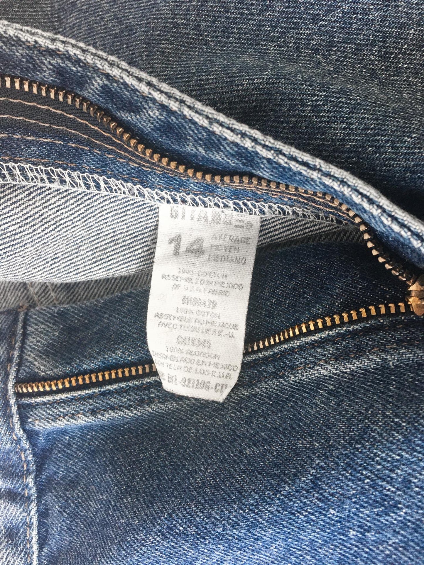 Vintage Gitano Medium Wash High Rise Relaxed/Baggy Wide Leg Carpenter Cargo Jeans, 28" x 29"