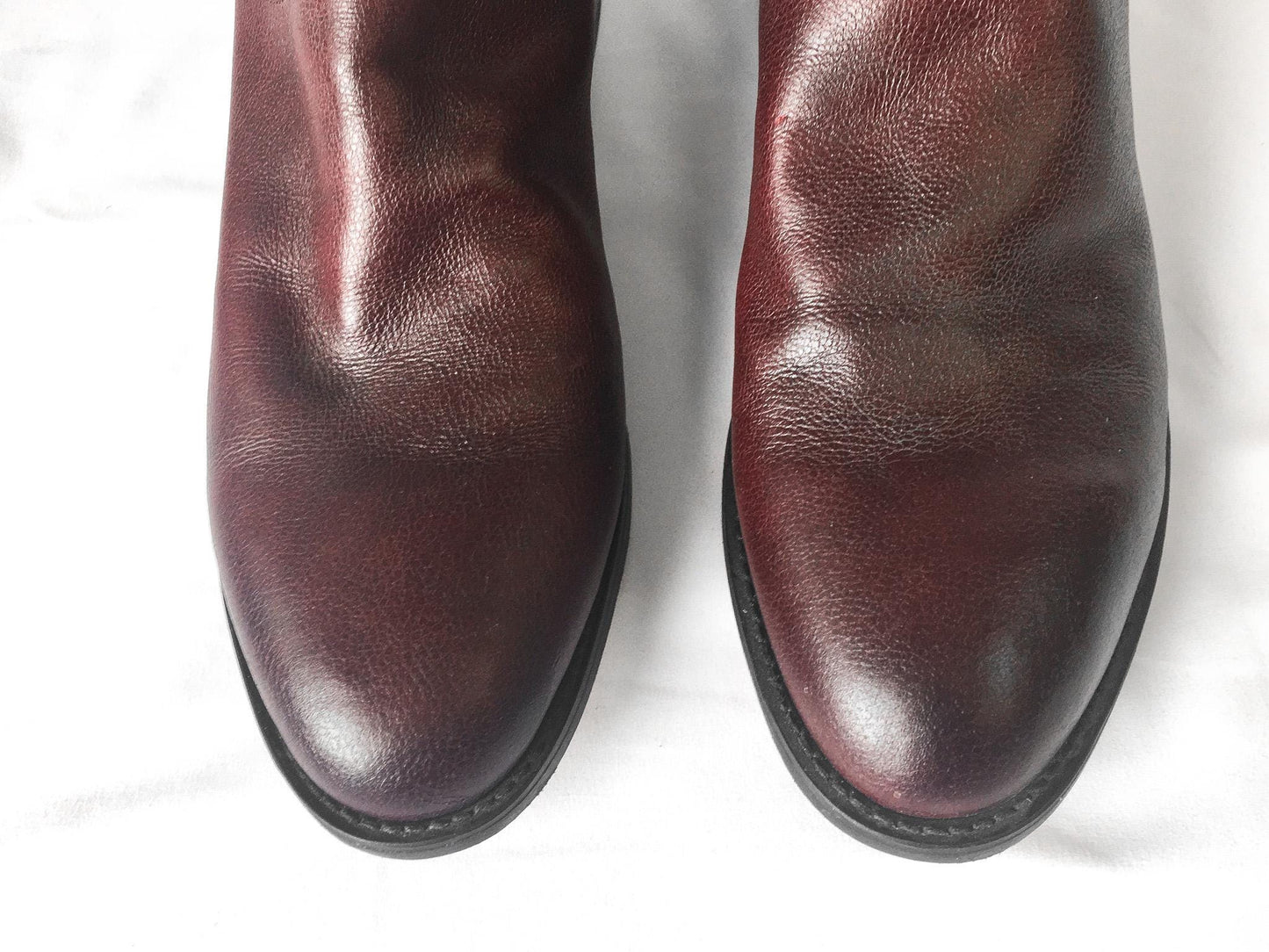 Vintage Justin Dark Cherry Red/Burgundy Leather Cowboy Boots, Style #3435, Men's Sz. 9.5D, Vintage Western Boots