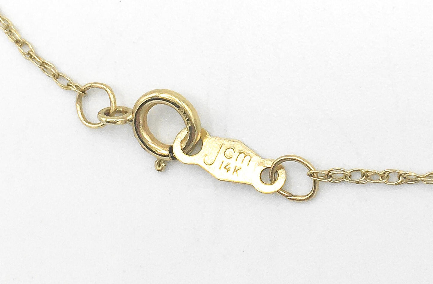 14K JCM Yellow Gold Cross Necklace, 19", 1.2 grams, .75" Pendant, .5mm Chain, Simple Everyday Dainty Layering Cross Necklace