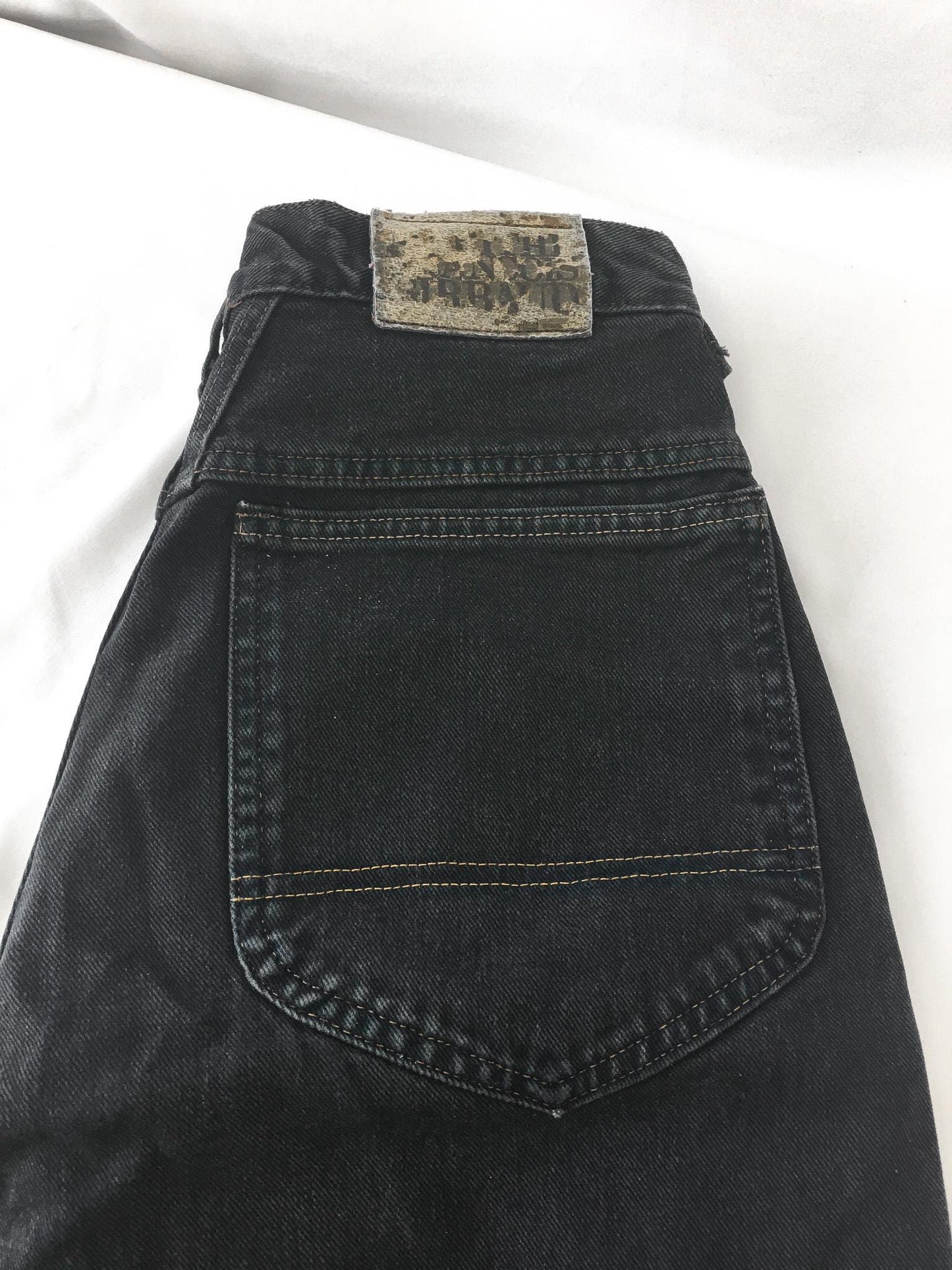 90s Marithe Francois Girbaud Black Stonewashed Straight Leg/Baggy High Rise Jeans, 28" x 30"