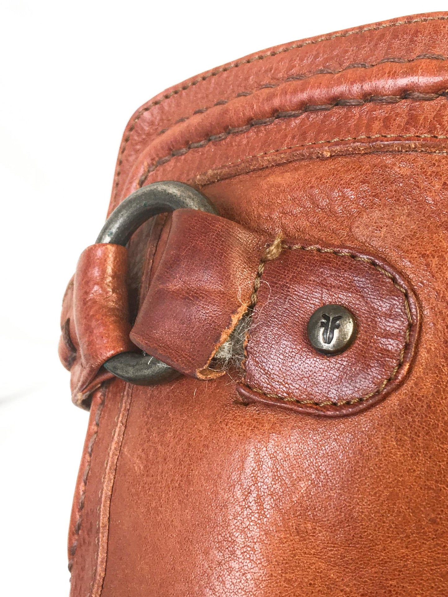 Vintage Inspired Frye Paige Trapunto Red/Brown Leather Knee High Riding Boots, Style #76140, Women's Sz. 10B, Vintage Western Boots
