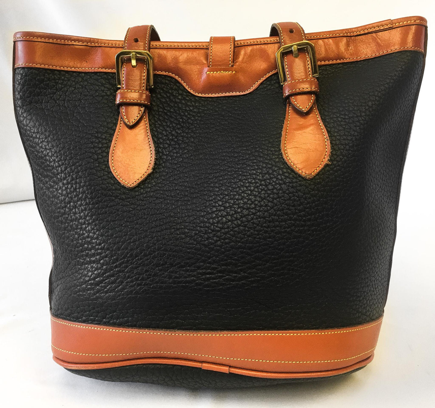 Vintage Dooney and Bourke Black Pebbled Leather Small Bucket Bag Shoulder Tote, Vintage Dooney and Bourke Handbag