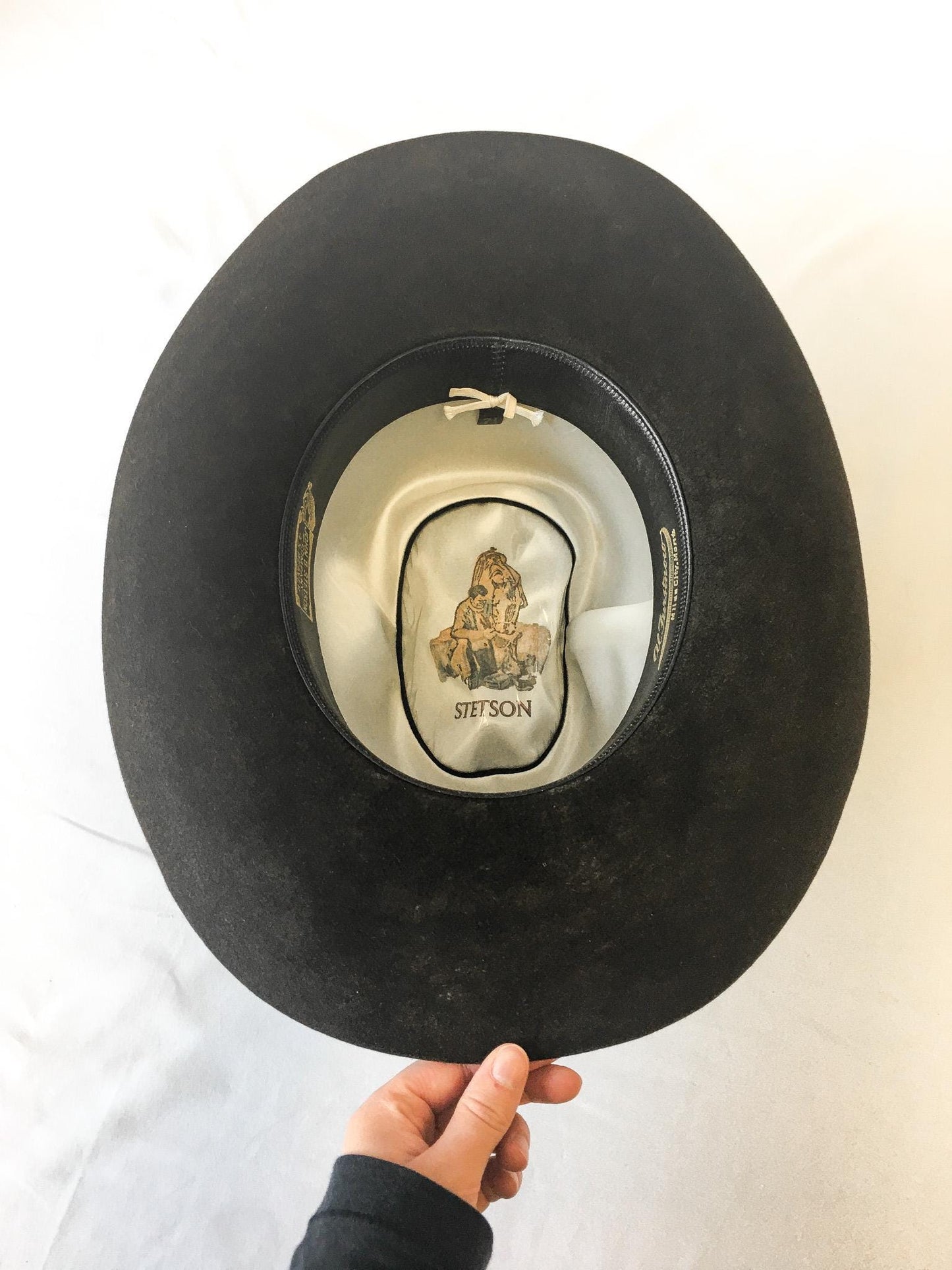 Vintage Stetson 4X Chocolate Brown Cowboy Hat with Red/Yellow/Green/White Gold Buckle Leather Band, Sz. 7 1/4, Vintage Unique Western Hat