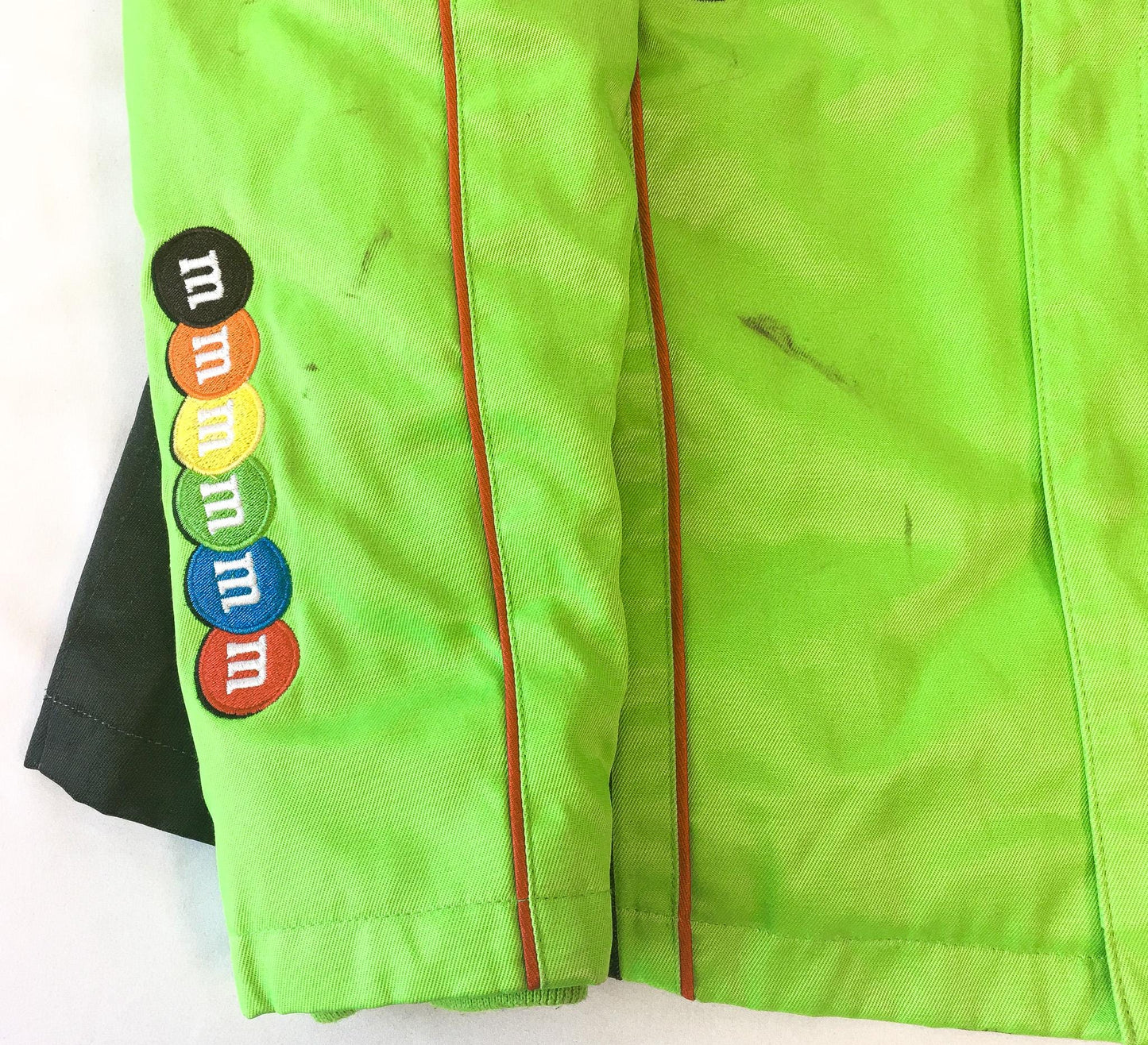 Vintage Chase Authentics M&M Kyle Busch Lime Green/Black Racing Jacket, Men's Sz. S, Vintage Racing Streetwear Jacket