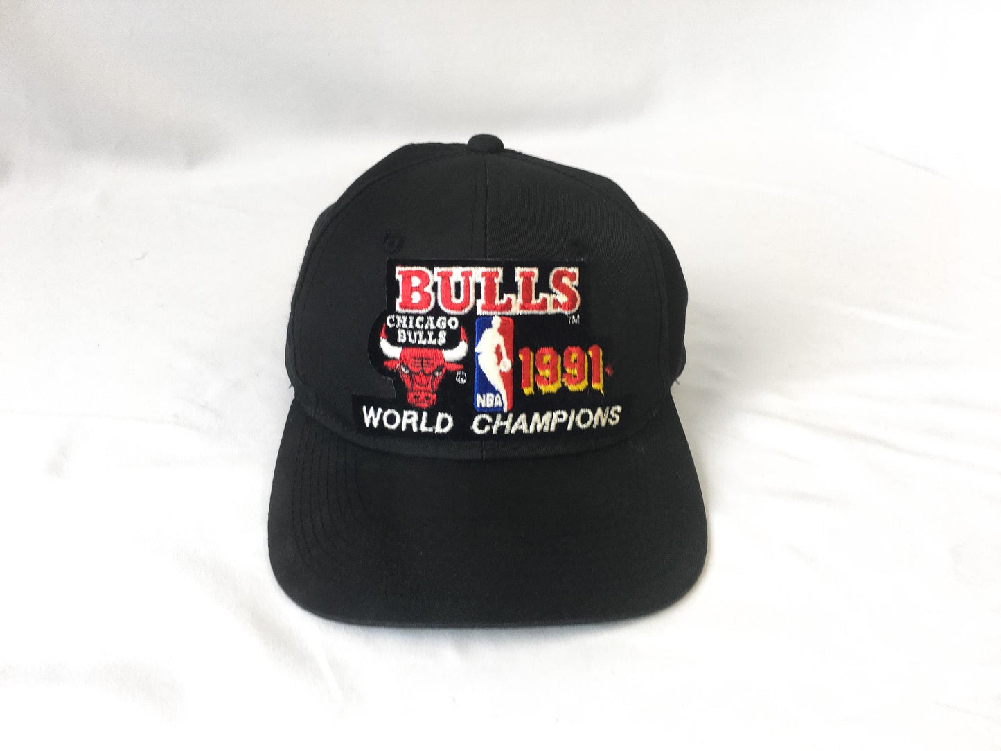 90s Chicago Bulls Finals 1991 World Champions Black Embroidered Baseball Cap, Vintage NBA Chicago Bulls Apparel