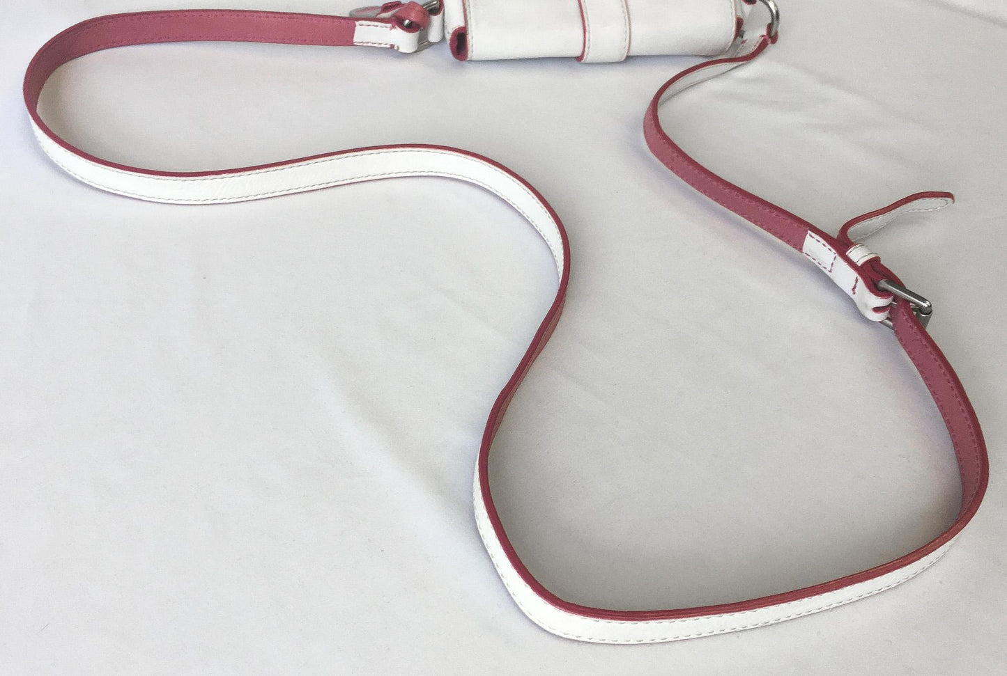 Vintage Y2K Dooney and Bourke White and Pink Mini Bag with Rainbow Heart Buckle, Unique Y2K 00s Dooney Crossbody Shoulder Bag