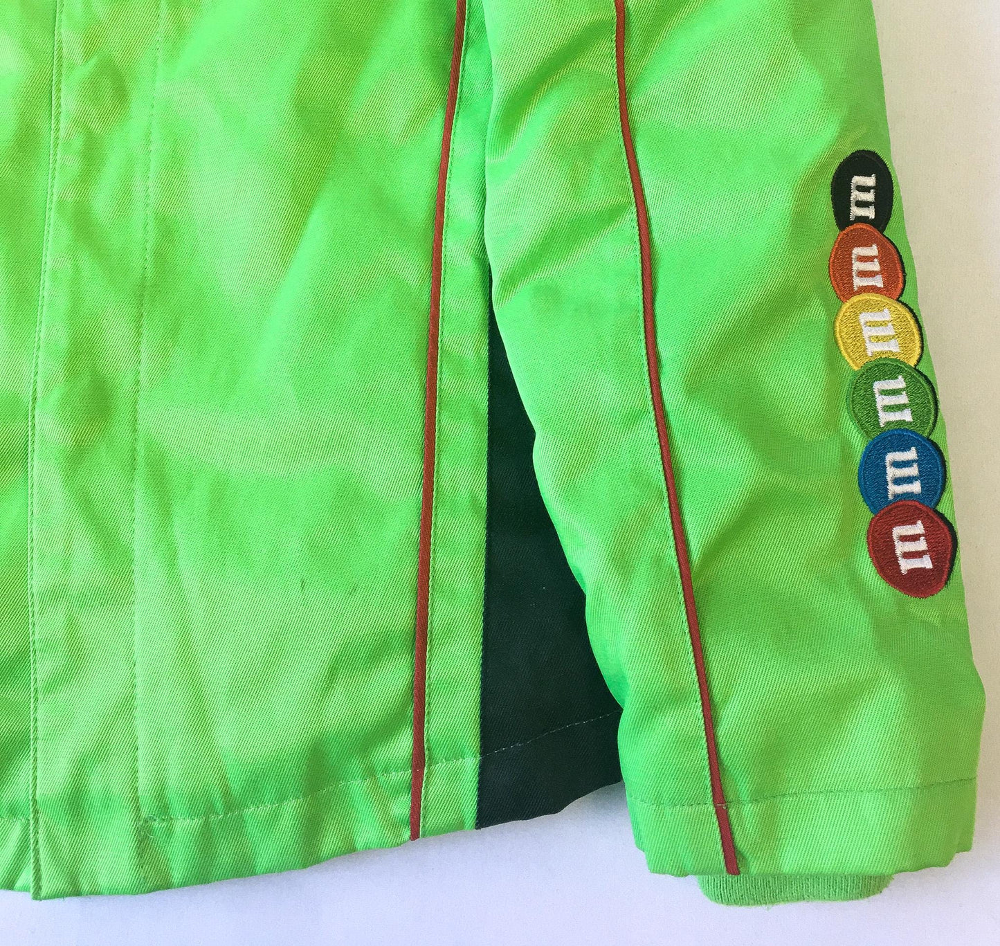 Vintage Chase Authentics M&M Kyle Busch Lime Green/Black Racing Jacket, Men's Sz. S, Vintage Racing Streetwear Jacket