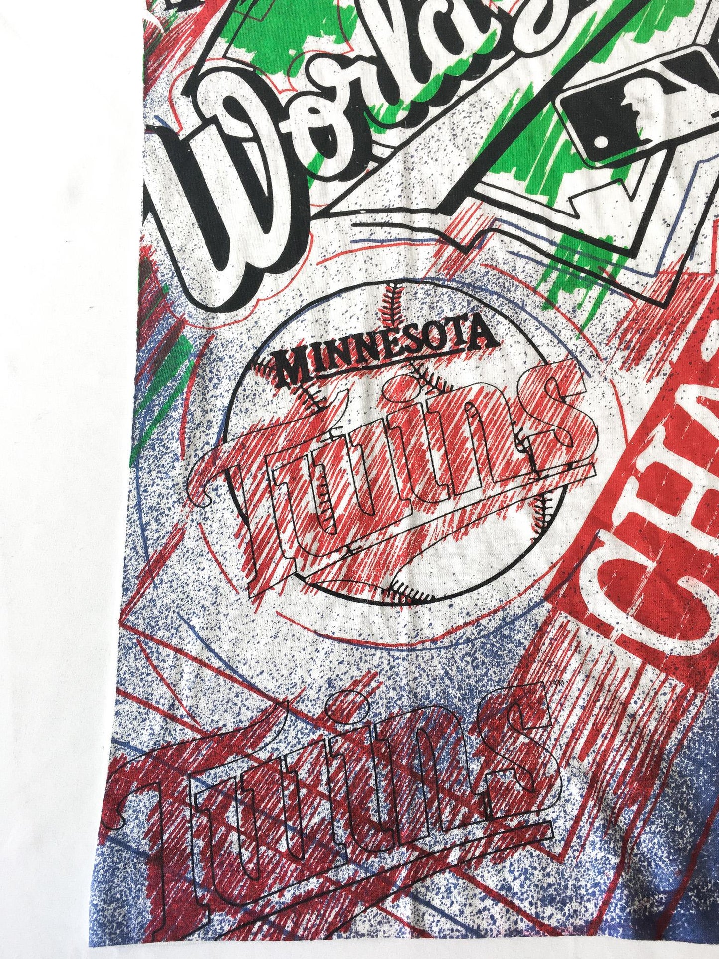 1991 Minnesota Twins World Series Champions All-Over Print Graphic T-Shirt, Mens Sz. XL Vintage MLB Minnesota Twins Streetwear Style Apparel