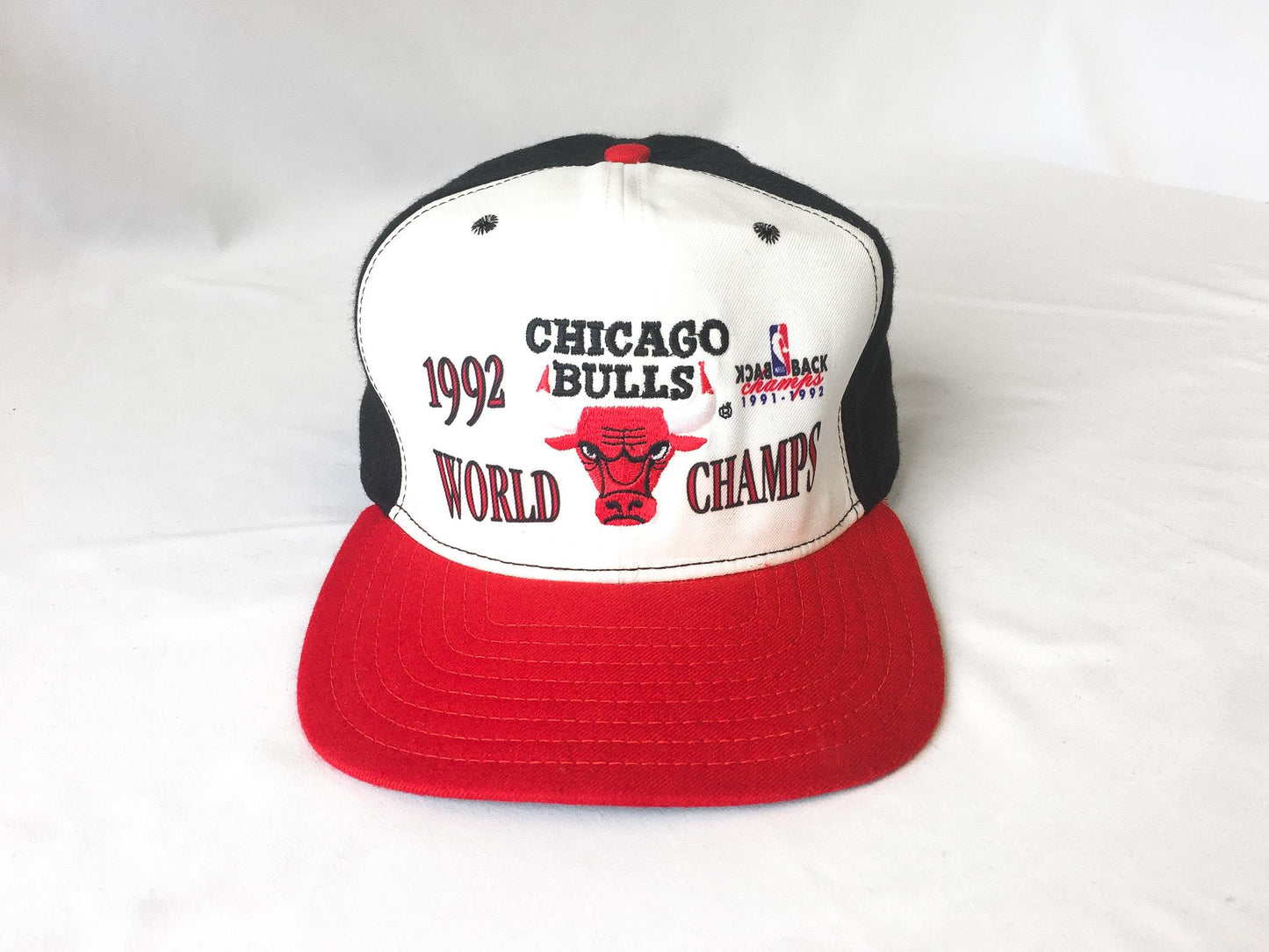 90s Chicago Bulls Back to Back Champions 1992 Finals Embroidered Flatbrim Baseball Cap, Vintage Chicago Bulls NBA Apparel