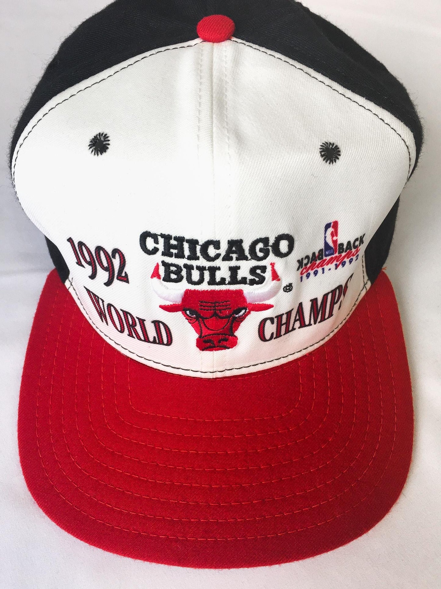 90s Chicago Bulls Back to Back Champions 1992 Finals Embroidered Flatbrim Baseball Cap, Vintage Chicago Bulls NBA Apparel