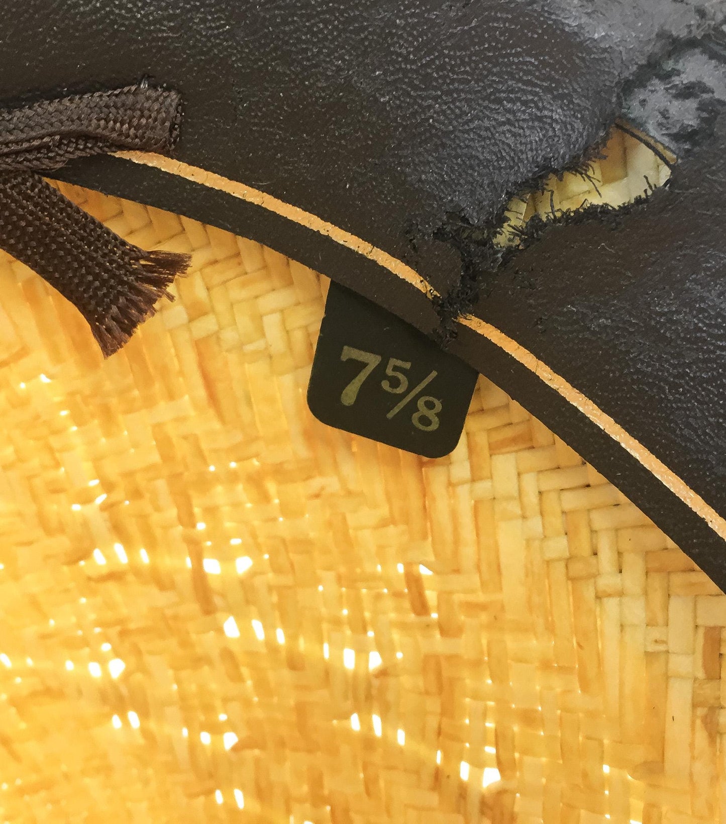 Vintage Resistol Stagecoach Straw Black Mesa Yellow Cowboy Hat with Woven Feather Band Detail, Sz 7 5/8, Unique Western Hat