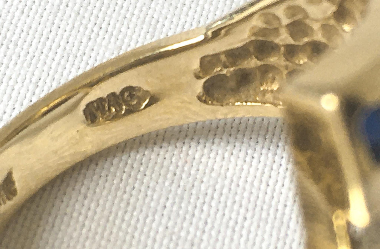Vintage 14K Gold Diamond Sapphire Wrap Around Cocktail Ring, Sz. 6.5, Vintage Art Deco Statement Ring