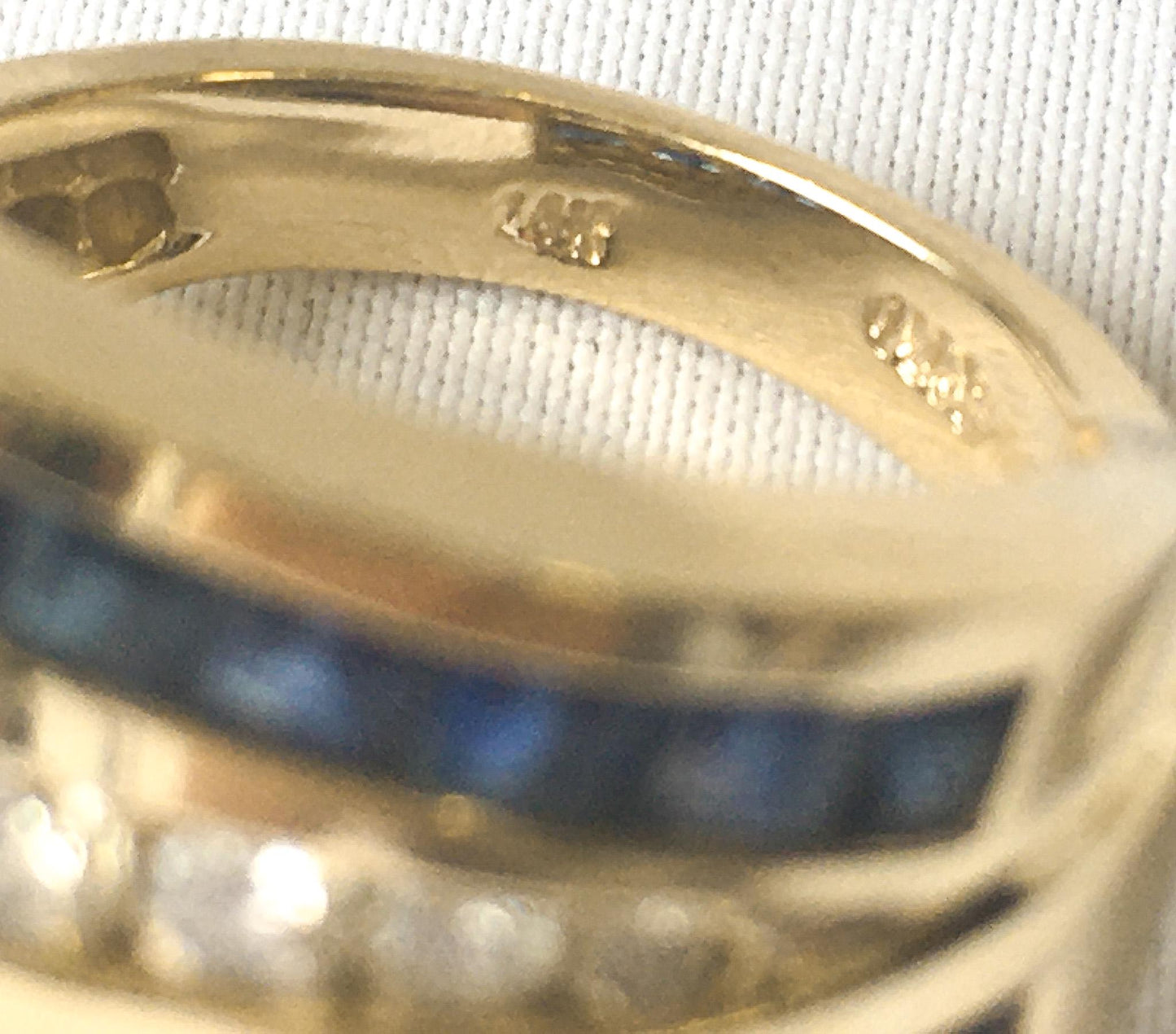 Vintage 14K Gold Diamond Sapphire Wrap Around Cocktail Ring, Sz. 6.5, Vintage Art Deco Statement Ring