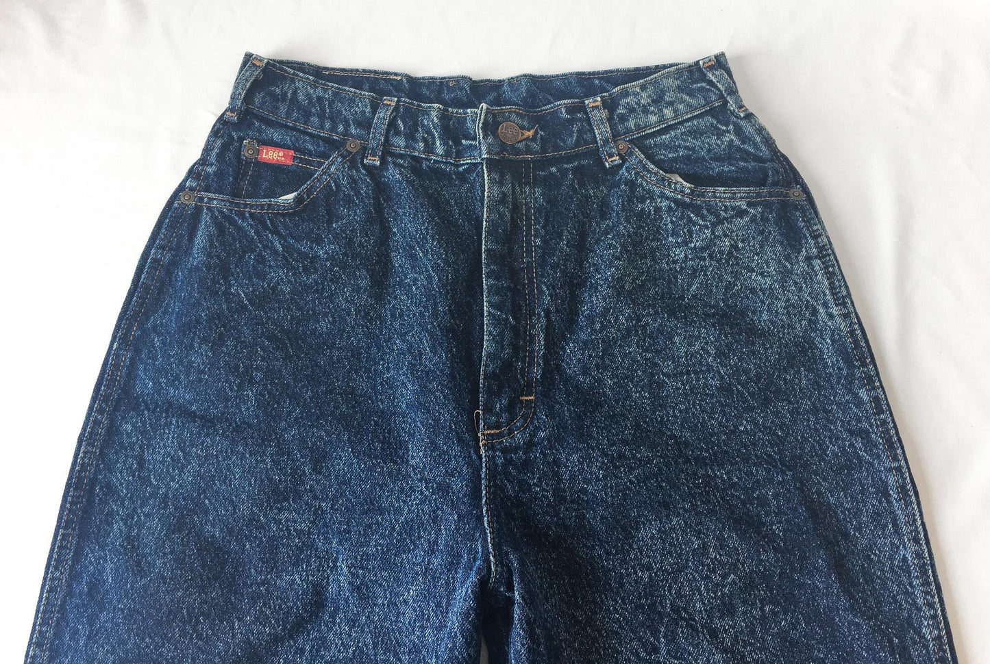 Vintage 90s Lee Dark Acid Wash High Rise Baggy Jeans, 30" x 31"
