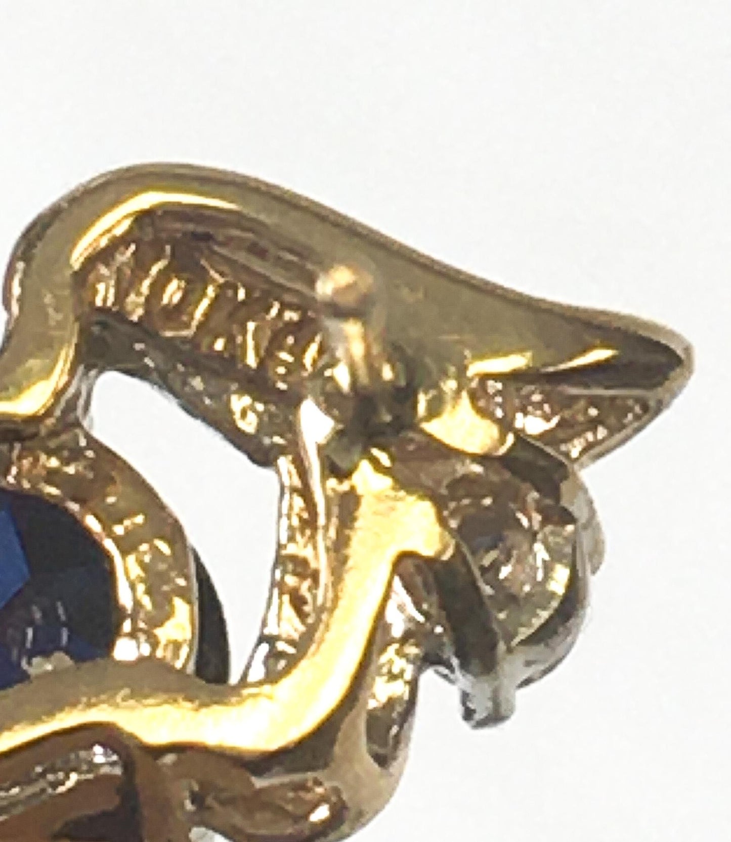 10K Yellow Gold Blue Sapphire Cubic Zirconia Abstract Oval Stud Earrings, Simple Everyday Elegant Minimalist Birthstone Earrings