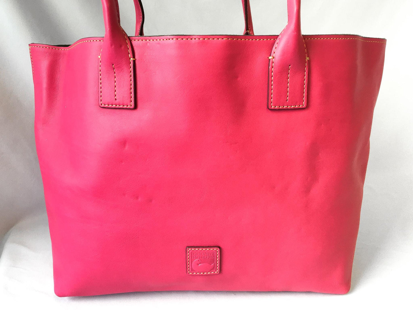 Vintage Dooney and Bourke Large Florentine Ashton Pink Leather Shoulder Tote Bag