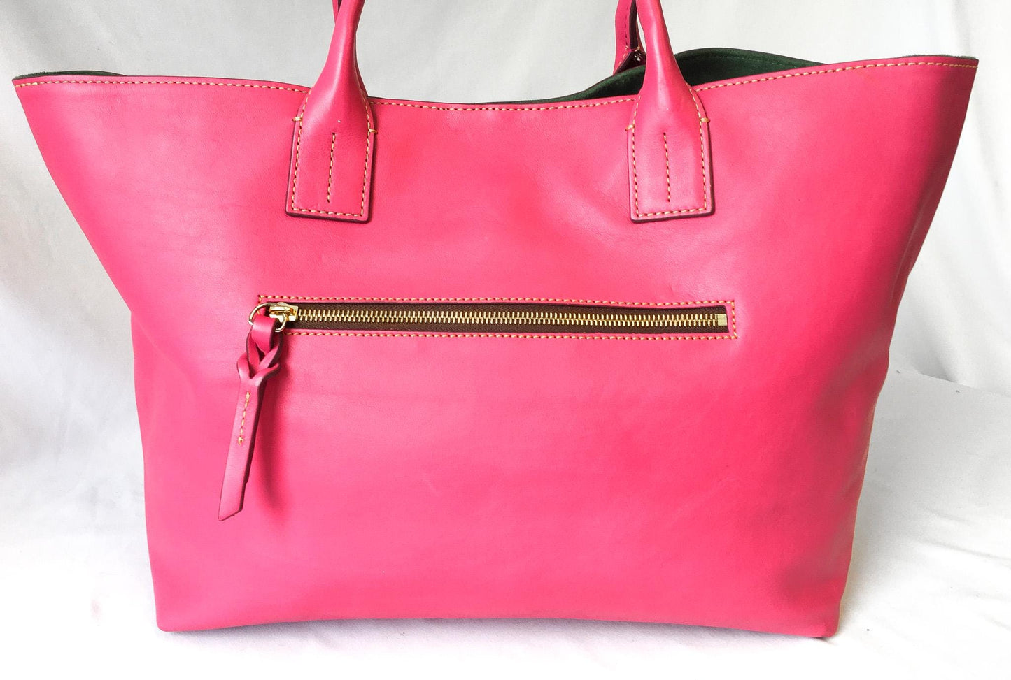Vintage Dooney and Bourke Large Florentine Ashton Pink Leather Shoulder Tote Bag