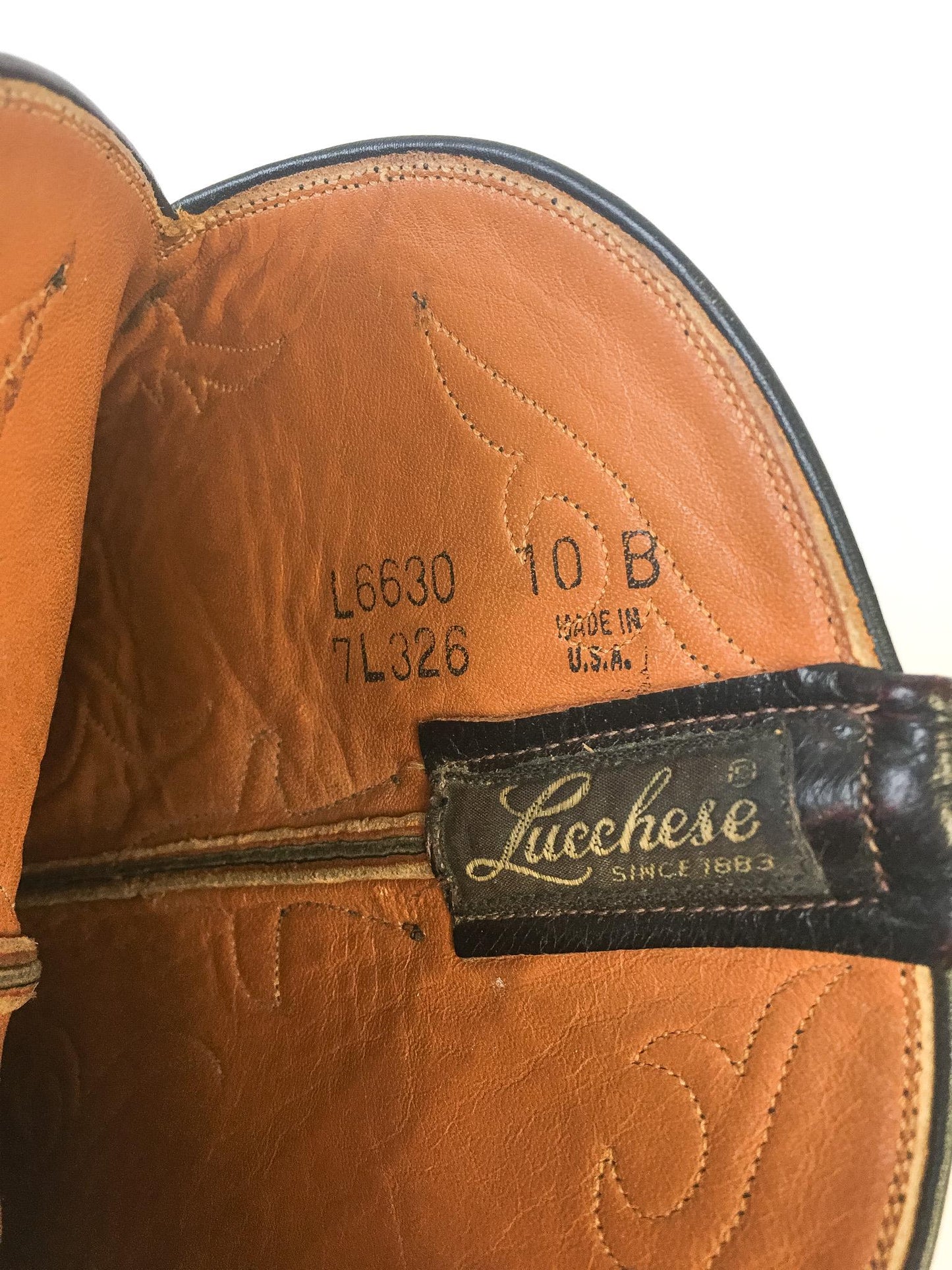 Vintage Lucchese Dark Cherry Red Leather Cowboy Boots, Men's Sz. 10B, Style L6630, Vintage Western Boots