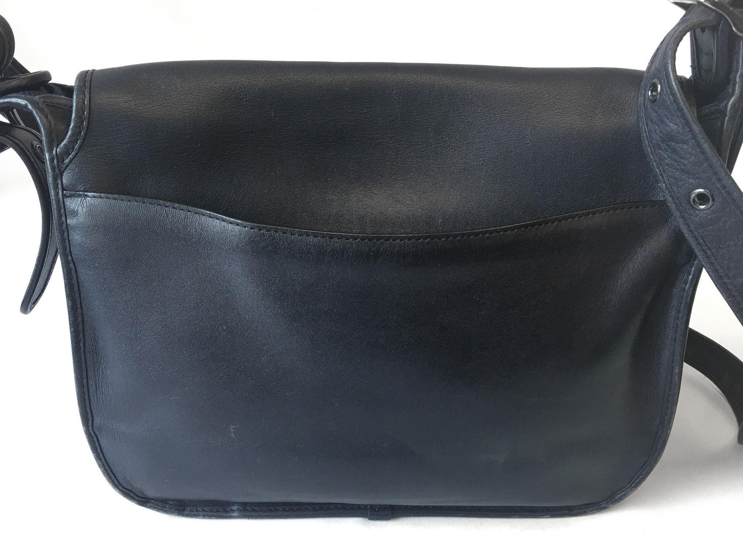 Limited Edition Coach Dark Navy Legacy Saddle Bag 75th Anniversary Leather Crossbody Shoulder Bag, Everyday Classic Coach Handbag