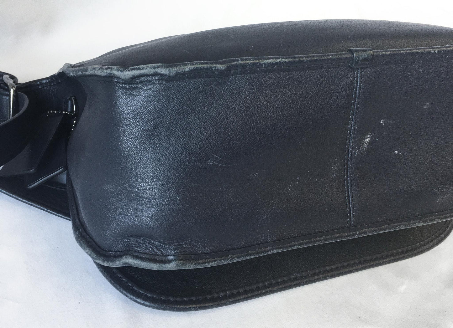 Limited Edition Coach Dark Navy Legacy Saddle Bag 75th Anniversary Leather Crossbody Shoulder Bag, Everyday Classic Coach Handbag