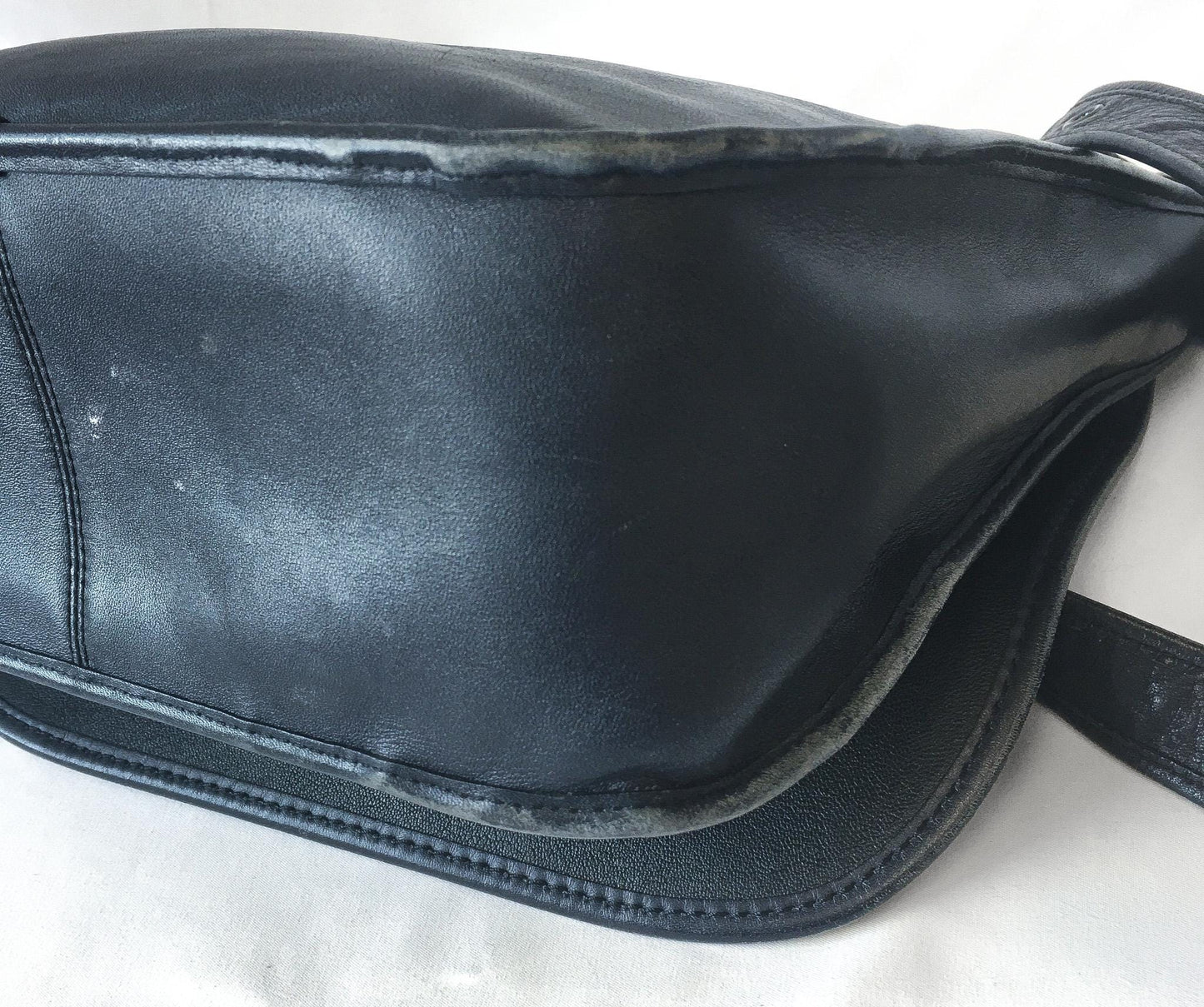 Limited Edition Coach Dark Navy Legacy Saddle Bag 75th Anniversary Leather Crossbody Shoulder Bag, Everyday Classic Coach Handbag