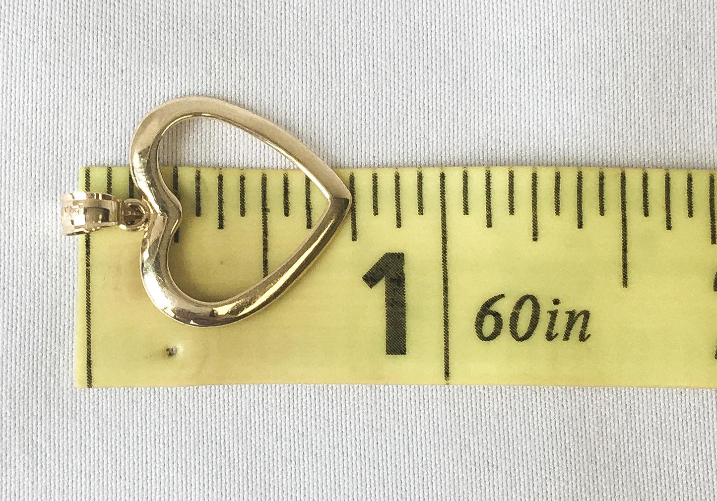 14K OroAmerica Yellow Gold Open Heart Pendant, .75", Lightweight Dainty Simple Everyday Minimalist Pendant