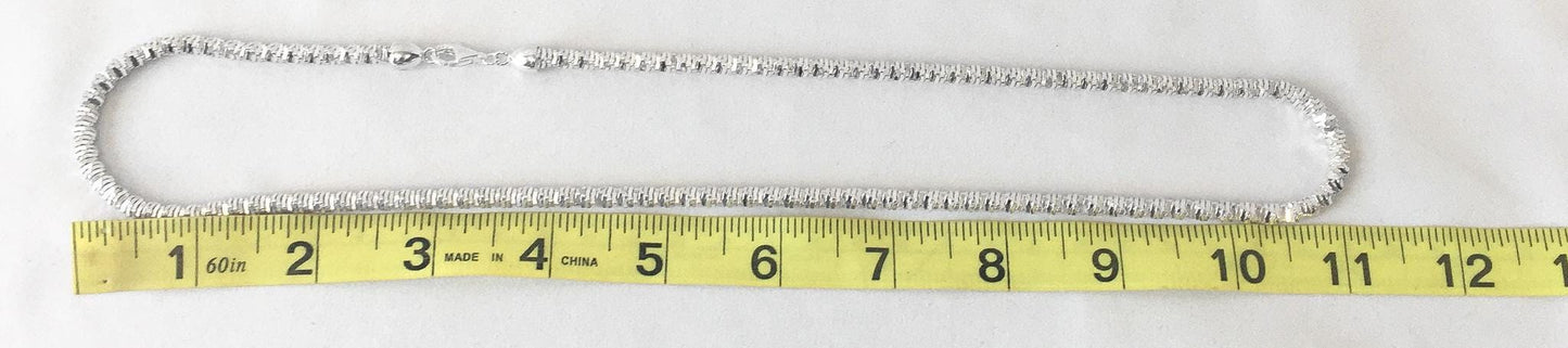 Vintage Milor 925 Italy Stacked Square Chain Necklace, Roughly 20", Roughly 4mm Width, Unique Unisex Chain