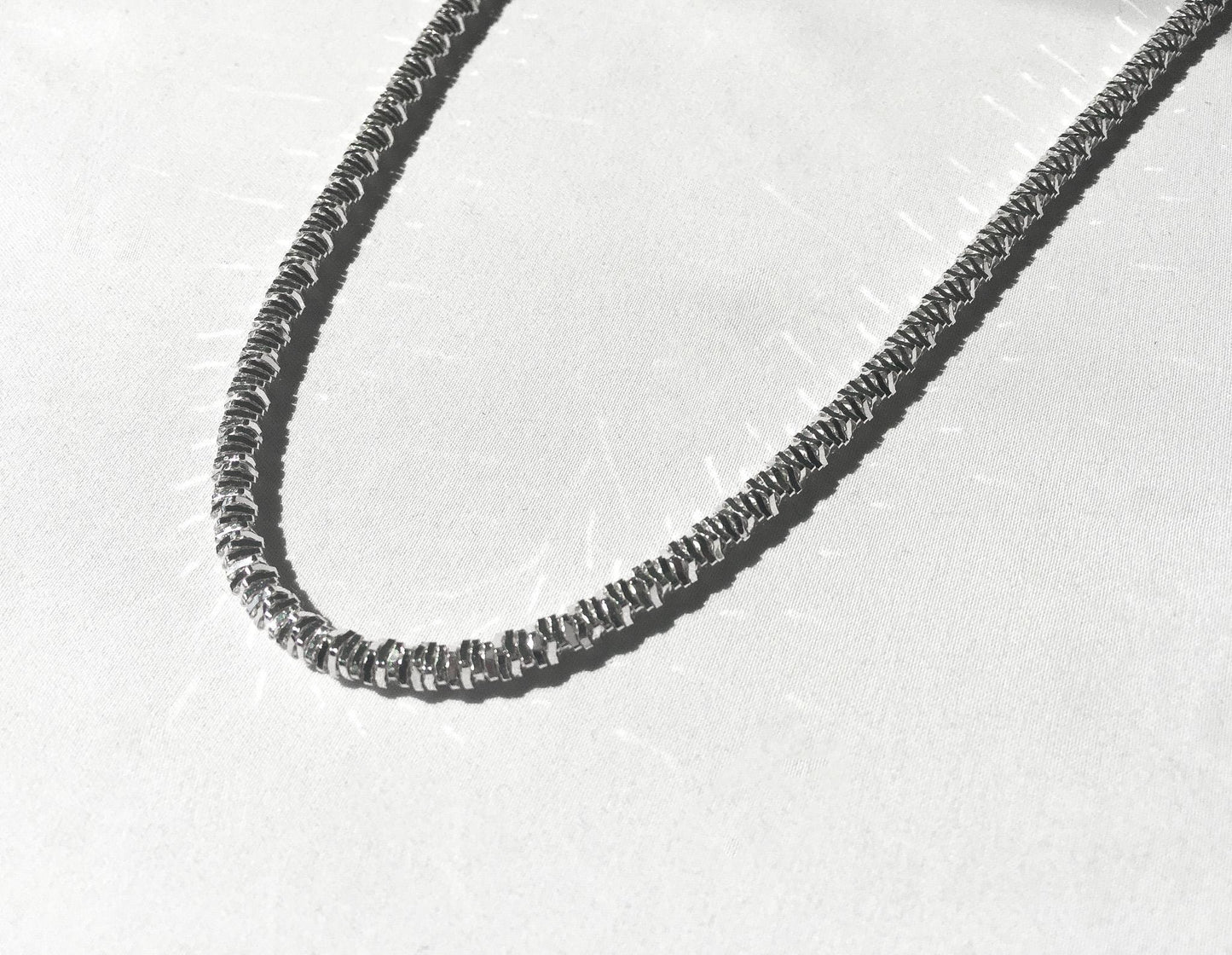 Vintage Milor 925 Italy Stacked Square Chain Necklace, Roughly 20", Roughly 4mm Width, Unique Unisex Chain