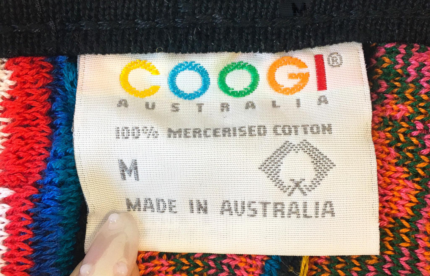 90s Authentic COOGI Rainbow Button Up Cardigan Sweater, Men's Sz. M, Vintage Authentic Coogi Grandpa Eclectic Retro Style Sweater