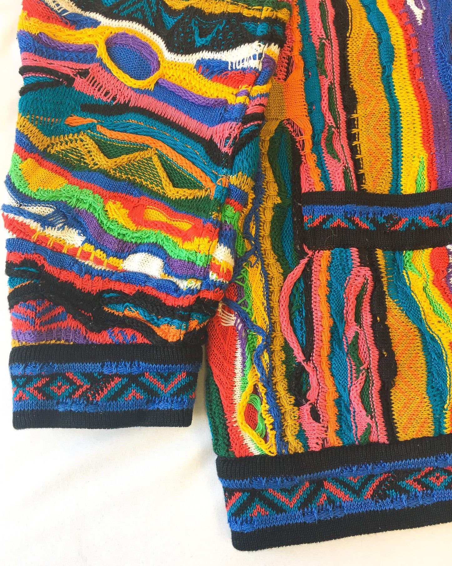 90s Authentic COOGI Rainbow Button Up Cardigan Sweater, Men's Sz. M, Vintage Authentic Coogi Grandpa Eclectic Retro Style Sweater