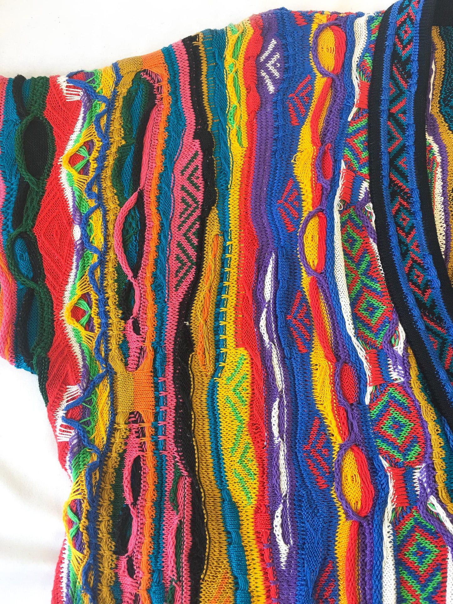90s Authentic COOGI Rainbow Button Up Cardigan Sweater, Men's Sz. M, Vintage Authentic Coogi Grandpa Eclectic Retro Style Sweater