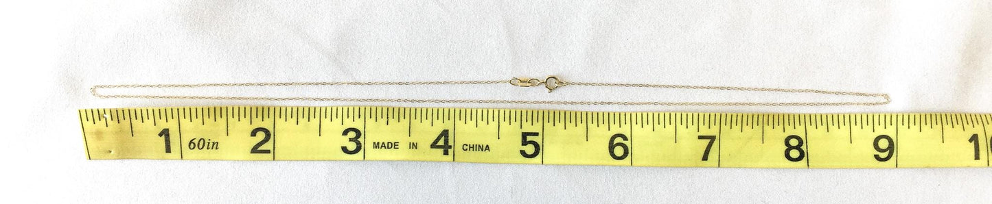 14K Yellow Gold Thin Cable Chain Necklace, Roughly 21", Roughly .5mm, Simple Dainty Everyday Minimalist Layering Chain Necklace