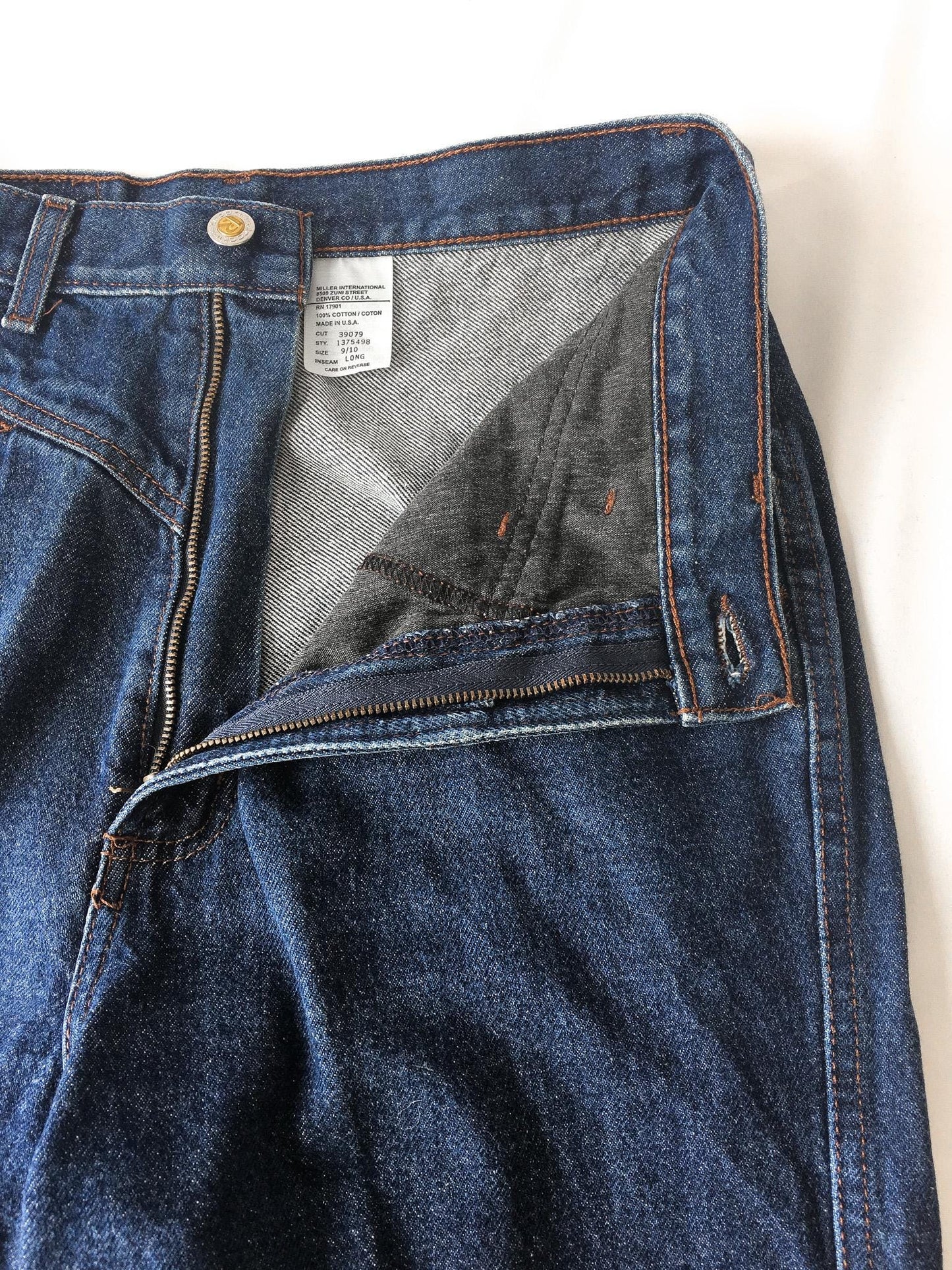 Vintage Rockies Dark Wash High Rise Straight Leg Tapered Jeans, Sz. 28" x 33", Vintage Western Jeans