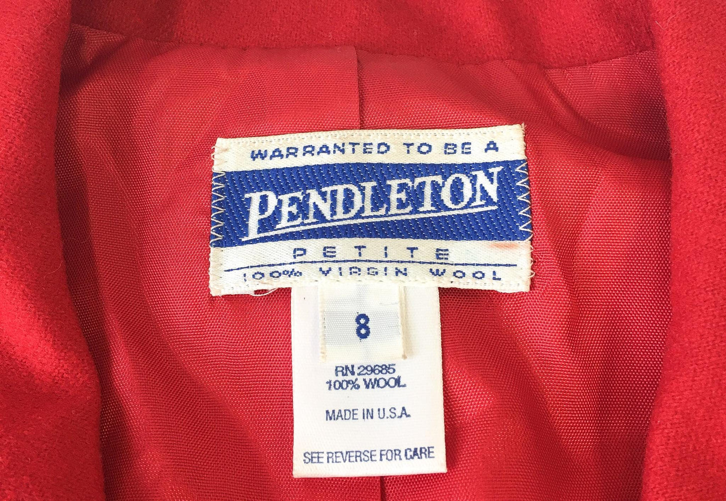 90s Pendleton Bright Cherry Red Wool Blazer, Women's Sz. XS-S, Vintage Minimalist Academia Preppy Blazer