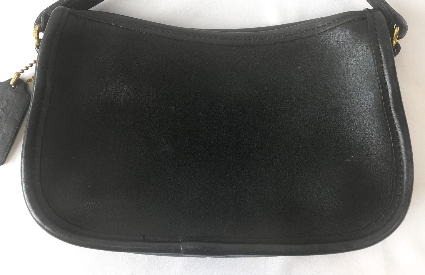 90s Coach Black Wendie Black Leather Shoulder Crossbody Bag, Style #9031, Vintage Classic Everyday Coach Handbag
