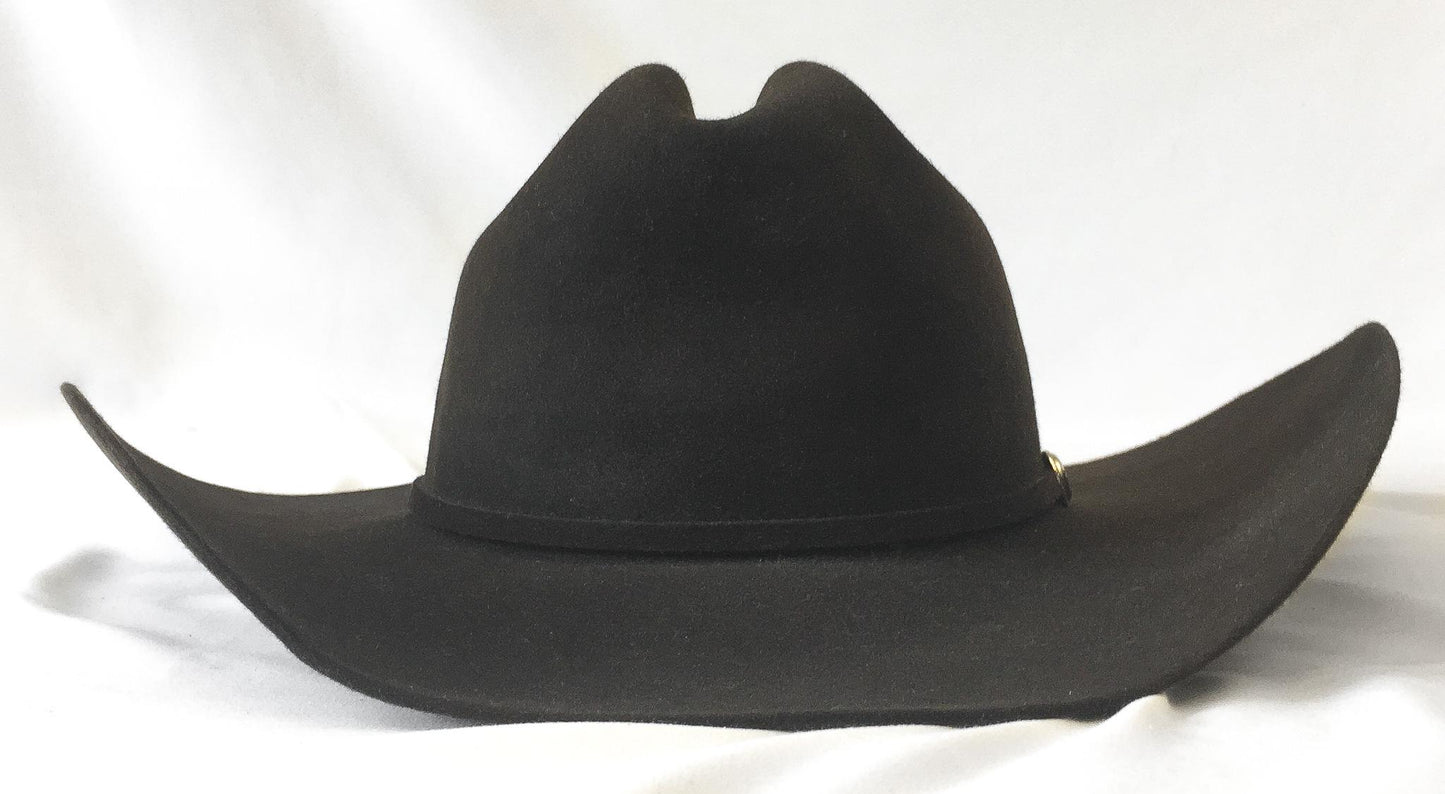 Maverick Chocolate Brown Cowboy Hat with Silver Buckle Band Detail, Sz 7 1/4, Vintage Western Festival Hat
