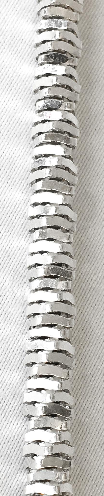 Vintage Milor 925 Italy Stacked Square Chain Necklace, Roughly 20", Roughly 4mm Width, Unique Unisex Chain