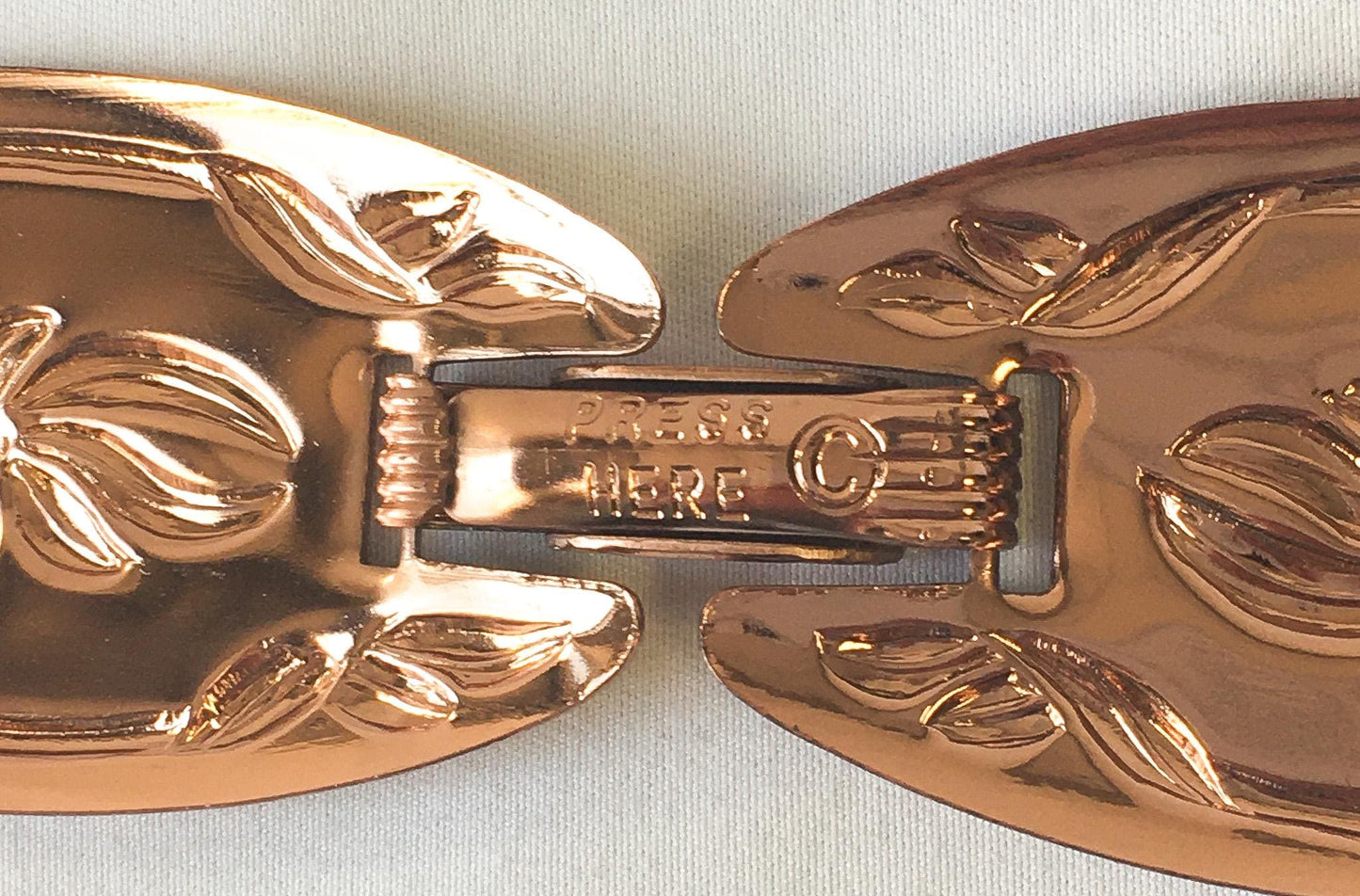 Vintage 70s Coppercraft Guild Copper/Rose Gold Toned Floral Detachable Adjustable Chain Belt, 22"-32", Vintage Boho Western Style Belt