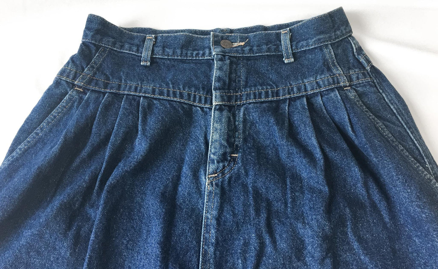 90s Lee Dark Wash Pleated Front Denim Skirt, 29" Waist
