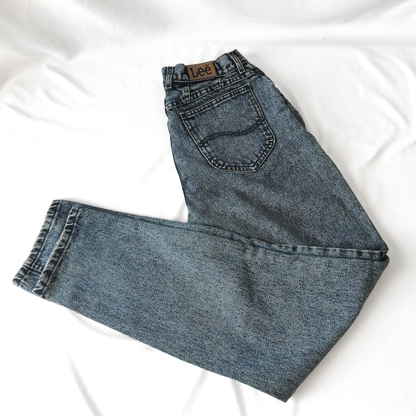 Vintage Lee Acid Dark Wash Straight Leg Tapered Denim Jeans, 29" x 32"
