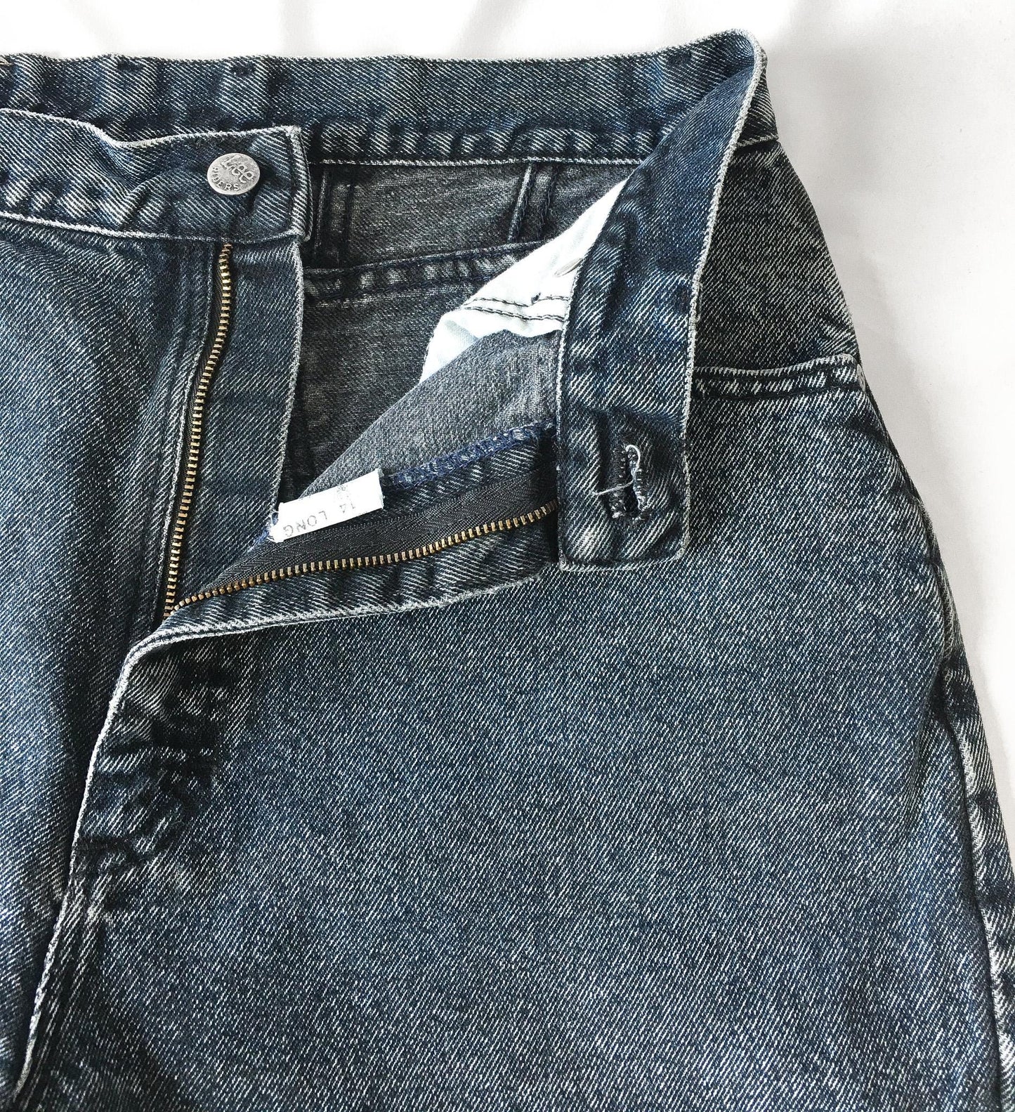Vintage Lee Acid Dark Wash Straight Leg Tapered Denim Jeans, 29" x 32"