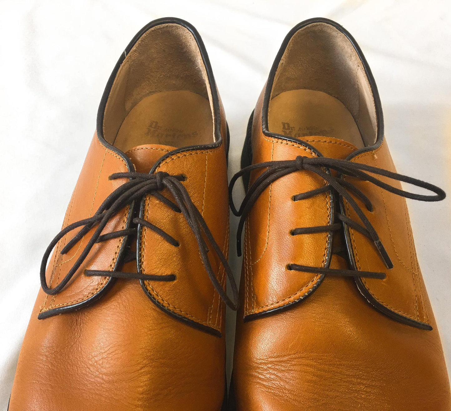Vintage Dr. Martens Octavius Tan/Brown Leather Oxford Loafers, Men's Sz. 13, Vintage Dr. Martens Preppy Academia Style Dress Shoes