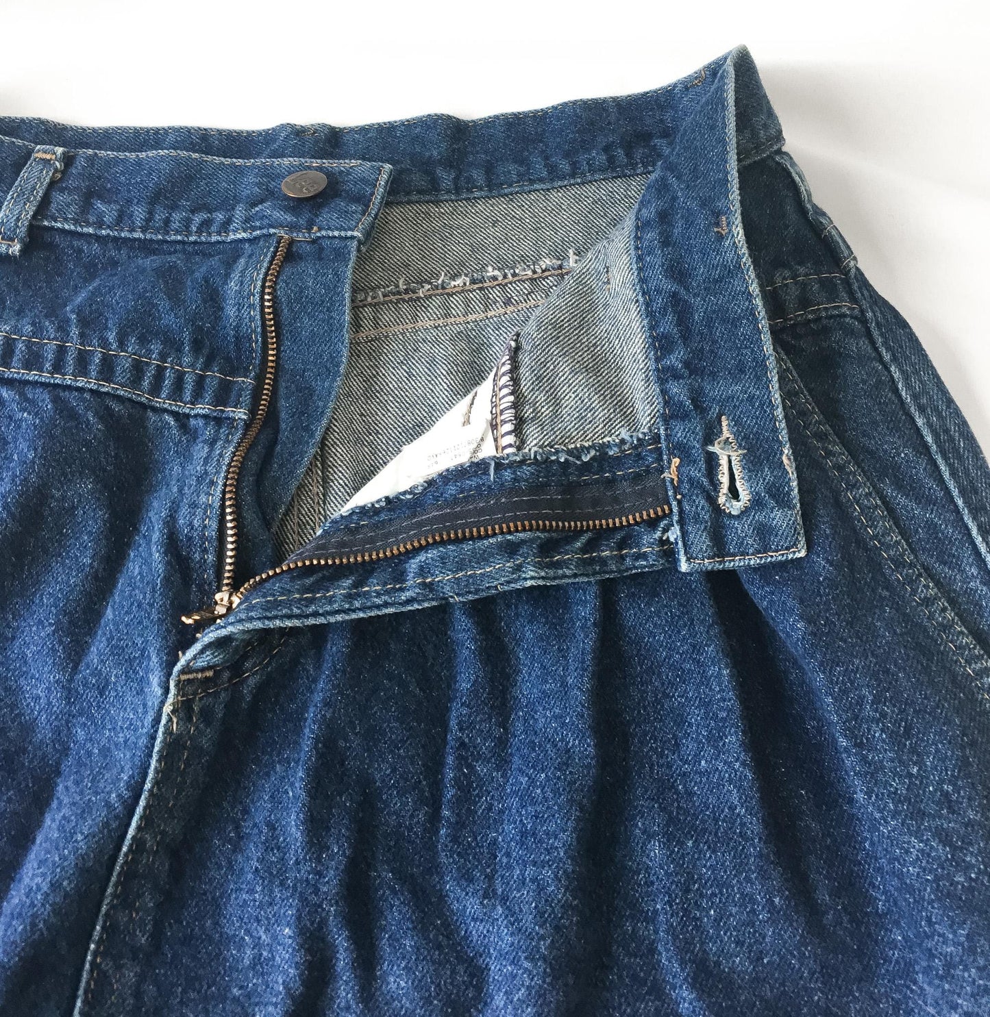 90s Lee Dark Wash Pleated Front Denim Skirt, 29" Waist