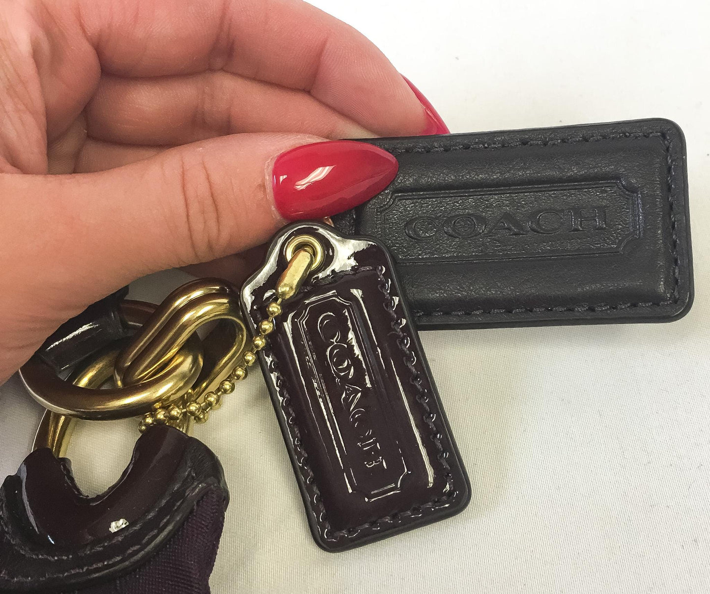 Y2K 00s Coach Signature C Kristin Op Art Lurex Burgundy/Wine Shoulder Bag, Style 18281, Y2K Vintage Coach Purse