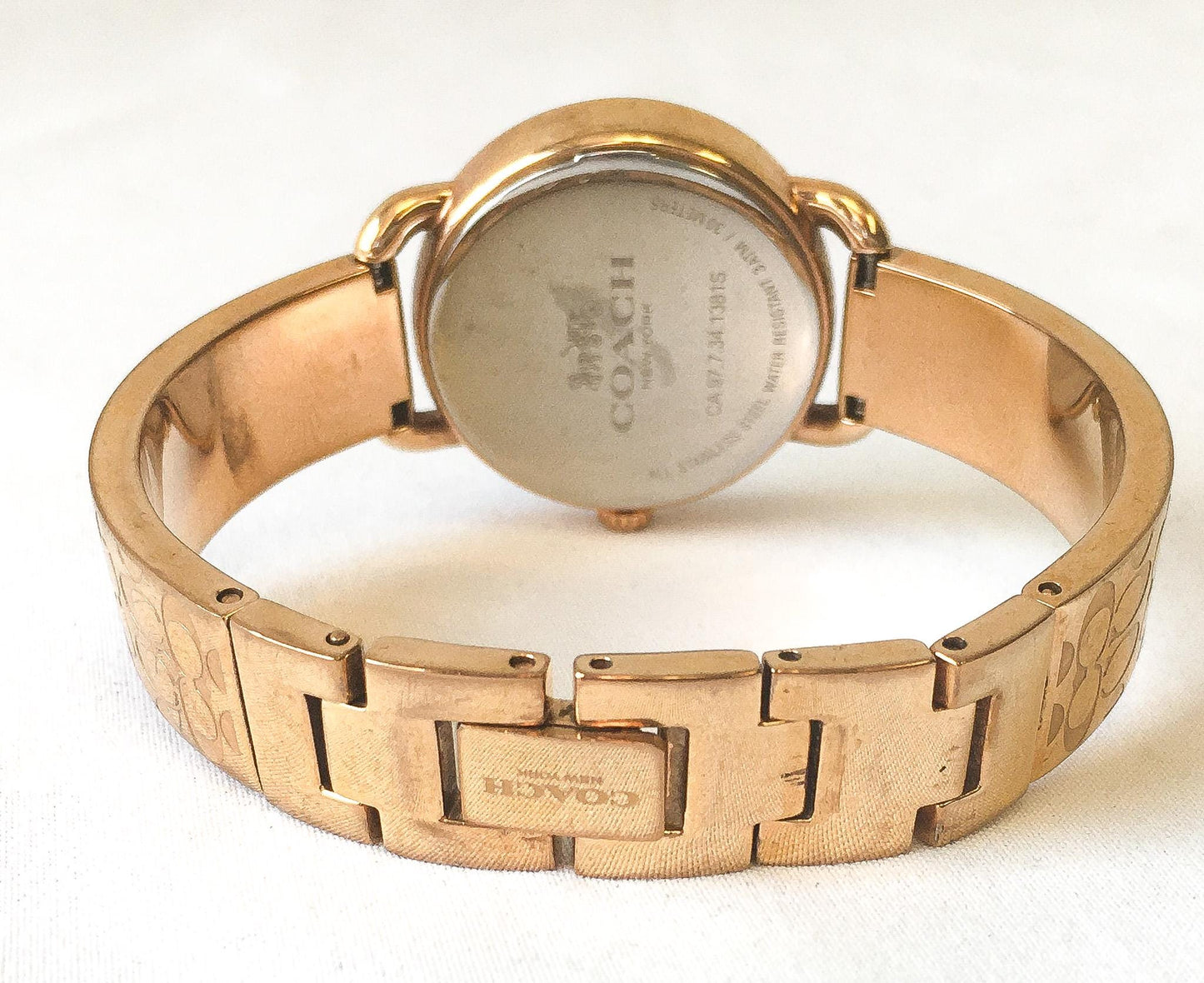 In Box Coach Delancey Rose-Gold Toned Monogram Bangle Watch, Simple Everyday Minimalist Watch