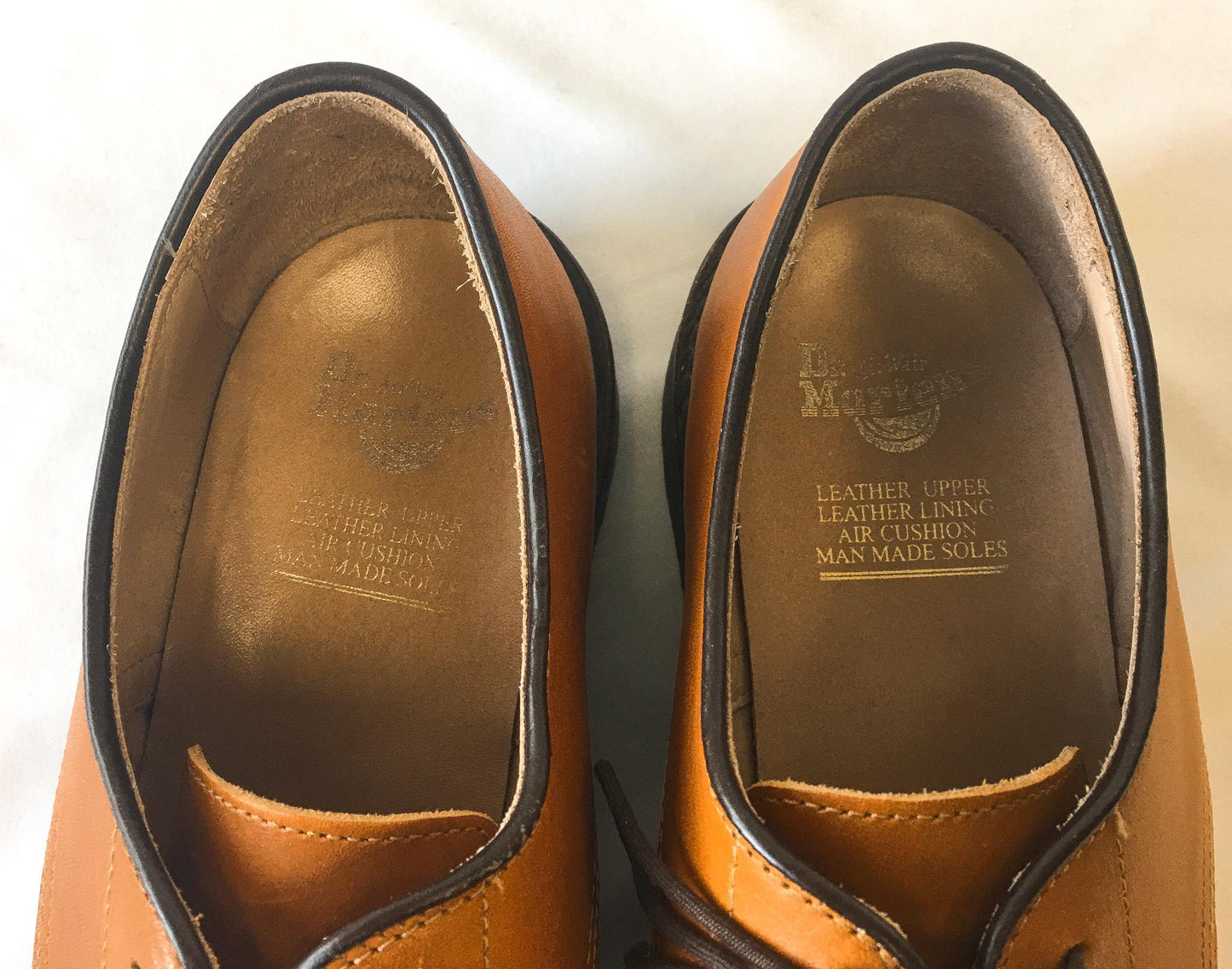 Vintage Dr. Martens Octavius Tan/Brown Leather Oxford Loafers, Men's Sz. 13, Vintage Dr. Martens Preppy Academia Style Dress Shoes