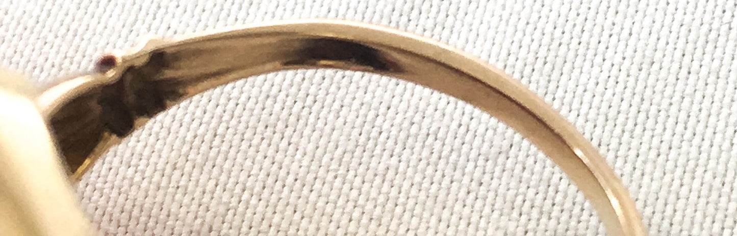 Vintage 10K Gold Sardonyx Brown/White Cameo Signet Ring, Sz. 5.5, Vintage Unique Victorian Boho Statement Ring