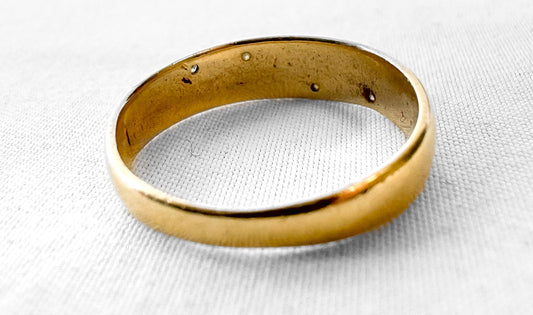 Vintage 10K Yellow Gold Diamond Wave Band Ring, Sz. 6, Simple Everyday Stackable Ring