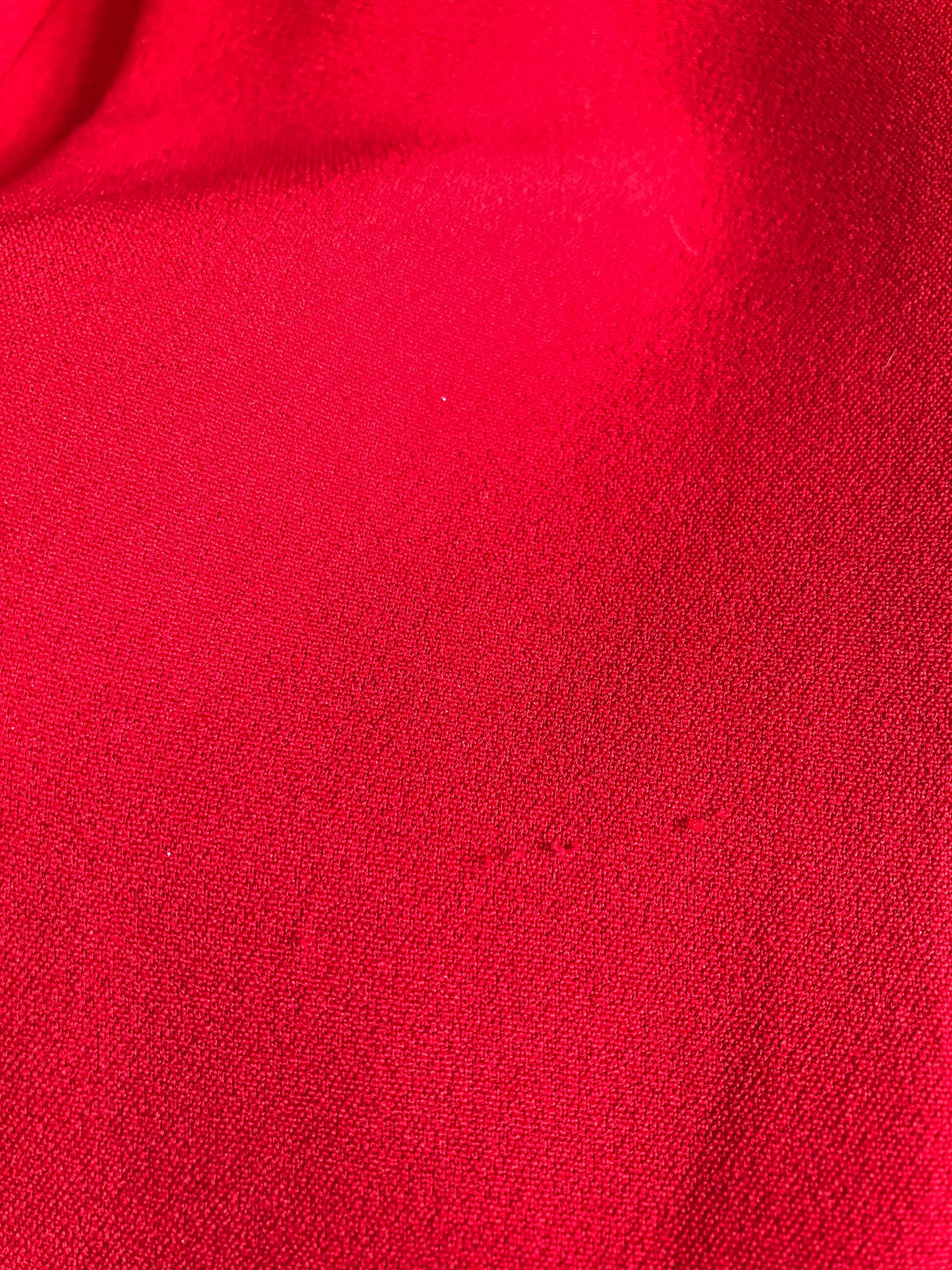 Red Pleated Peplum "Cheap & Chic" by Moschino Blazer with Velvet Detail, Sz. 8