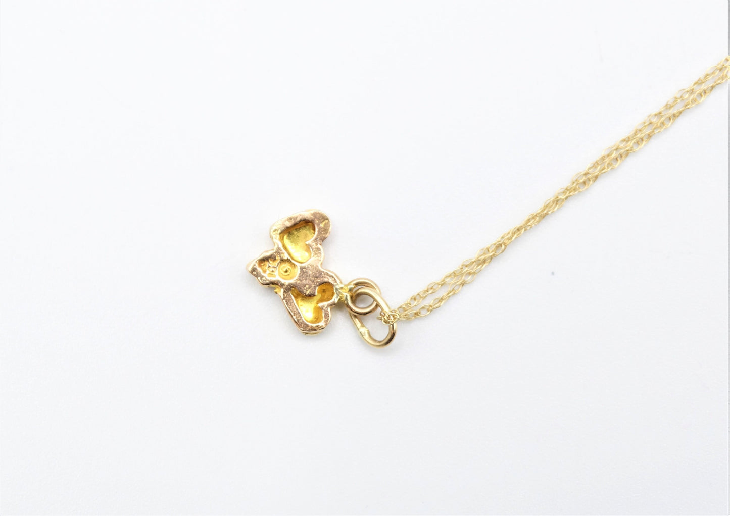 Vintage 10K Black Hills Gold Heart Duo Necklace Pendant, Estate Jewelry